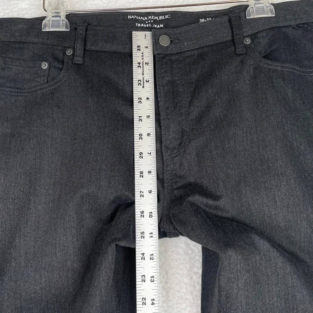 Banana Republic Travel Jeans Mens 38x32 Athletic Fit Charcoal Gray Stretch Pants